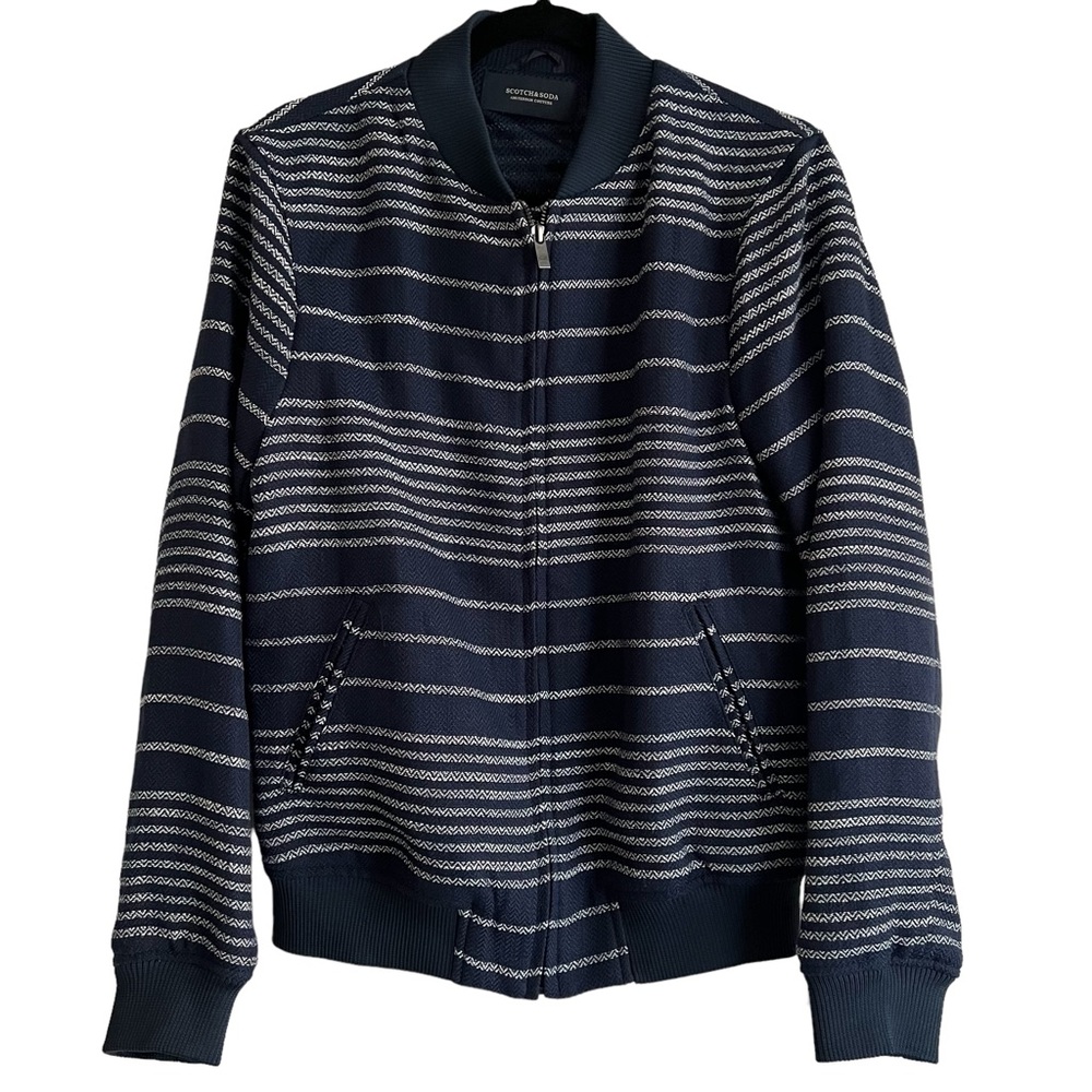 Scotch‎ & Soda Men Knit Bomber Jacket. 100% Polyester.